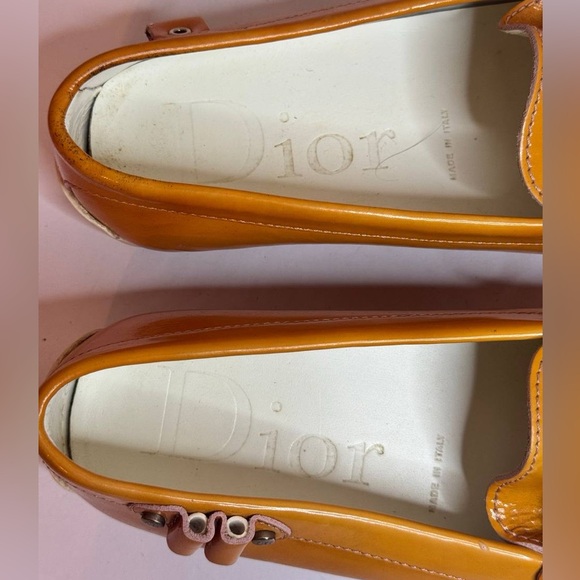 Christian Dior Women’s Patent Leather Loafers Metal Buckle Size 36.5 - Picture 2 of 10